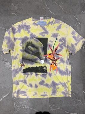 Jungles Expect Nothing Yellow Tie Dye Cotton Tee Size Medium Very Good Condition